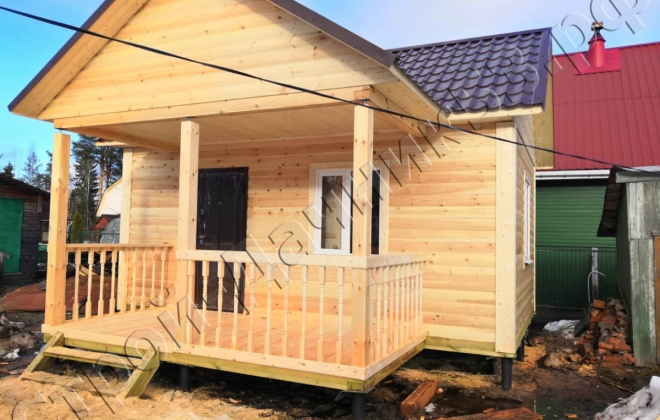 1 брусовой дом  од-2, 6×4, 24 м², ленинградская область,  всеволожский район, посёлок дунай (3)